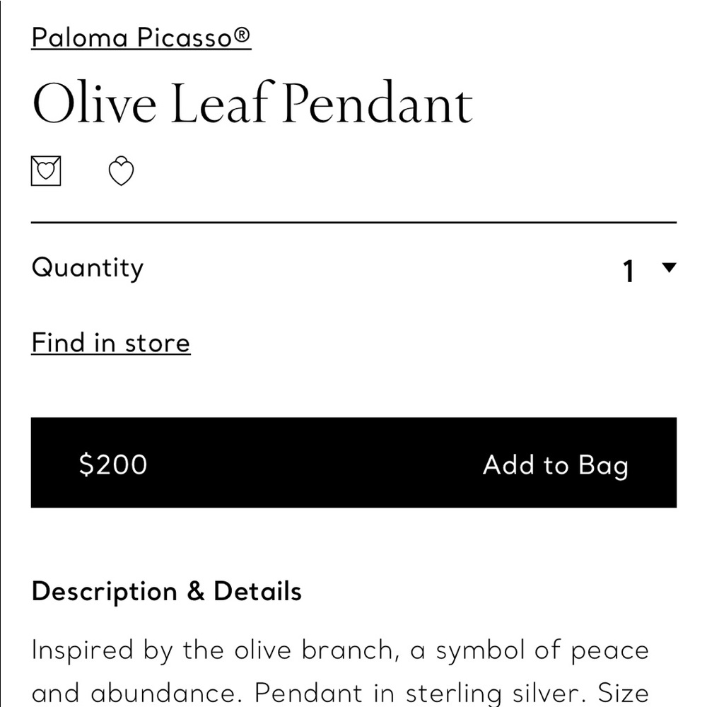 Tiffany and Co. necklace olive leaf